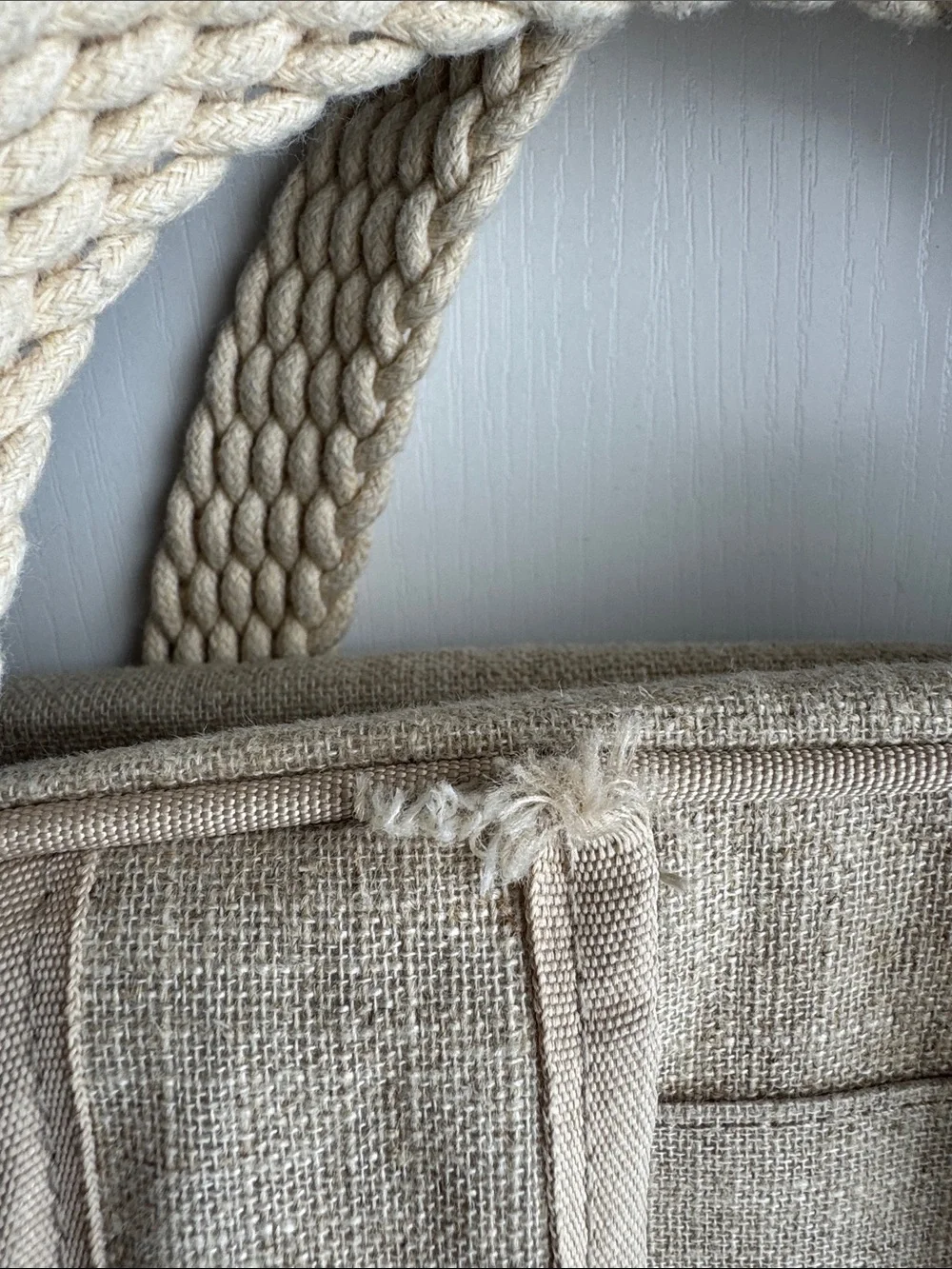 So Young Neutral Cream Canvas Backpack Tote for Women Teacher Bag Work Bag